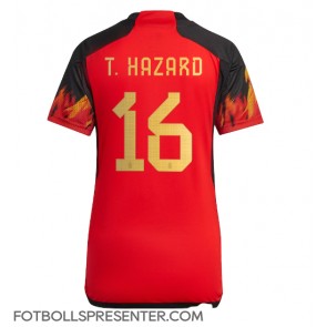 Belgien Thorgan Hazard #16 Hemma Matchtröja Dam VM 2022 Kortärmad